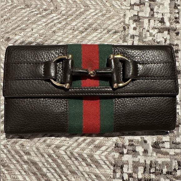 Authentic Gucci Horsebit 1955 Leather Wallet - Picture 1 of 9